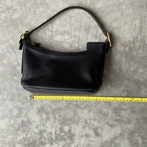 Vintage COACH Black Leather Demi Baguette Bag 9844 - Picture 10 of 16